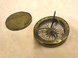 Genuine 18th century brass pocket sundial compass circa 1760